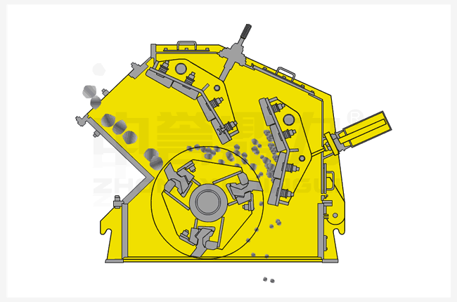 反擊破碎機(jī)工作原理圖 反擊破碎機(jī)工作原理圖
